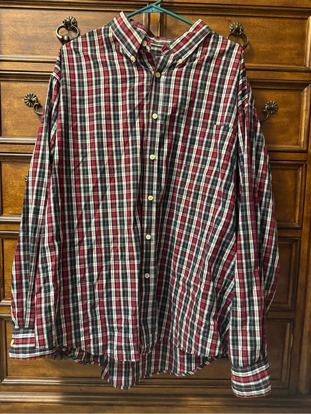 Puritan Red and Black Plaid Button-Down Shirt